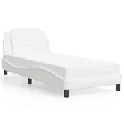 Vidaxl Posteljni okvir brez vzmetnice Zadar bel 90x200 cm blago