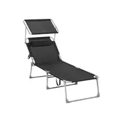Songmics Ležalnik 210x73x35 cm Črn