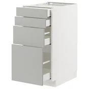 METOD / MAXIMERA Podni element 4 fronta/4 fioke, bela/Havstorp svetlosiva, 40x60 cm