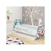 ACMA VII Krevet za decu sa dodatnom fiokom Animals White 180 x 80 cm