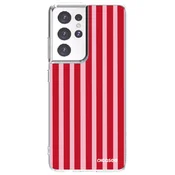 Silikonska prozirna maskica za Samsung Galaxy S21 Ultra 5G G998B - Lines red