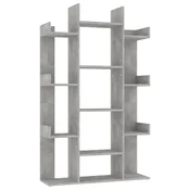 Vidaxl Knjižna omara betonsko siva 86x25,5x140 cm iverna plošča