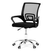 Autronic Pisarniški stol cover black MESH fabric and MESH mesh, height adjustable, chrome-plated metal cross (KA-L103 BK)