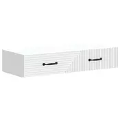 vidaXL Stenska stranska miza Bela 87,5 x 34,5 x 17 cm Inženirski les