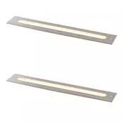 Komplet 2 modernih talnih reflektorjev jeklo 50 cm vklj. LED IP65 - Eline
