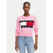 Tommy Jeans Pulover Flag DW0DW22930 Svetlo rožnata Regular Fit