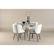 Venture Design Jedilna miza in stol set Plaza z mizo Agnes 100x75 cm siva in bela
