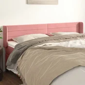 Vidaxl vidaXL Vzglavje s krilci roza 163x16x78/88 cm žamet
