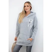 Hoodie with grey patches