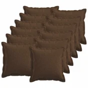 vidaXL Prevleka za blazino 12 pcs HOUTEN Rjava 50 x 50 cm Lažni lanu