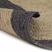 Rucno radeni tepih od jute s tamnosivim rubom 240 cm
