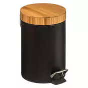 FIVE KANTA ZA SMECE NATUREO 3L NA PEDALU, METAL/BAMBOU,CRNA