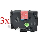 Komplet Brother TZe-445/TZ-445/PT/P-Touch 18mm kompatibilni trakovi (3) - bel izpis/rdeč trak