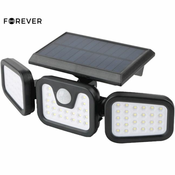 FOREVER SUNARI FLS-03 solarni LED reflektor, brezžičen, polnilna baterija, PIR senzor gibanja, 600 LM, 6000K, 3 načini delovanja, 2400 mAh, IP65, črn