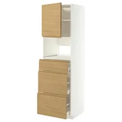 METOD / MAXIMERA Visoki element za ugradne uredaje, bela/Voxtorp im. hrastovine, 60x60x200 cm