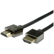 ROLINE Roline HDMI priključni kabel HDMI-A vtič 5.00 m črna 11.04.5594 zaščiten HDMI kabel, (20421216)