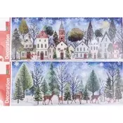 Zimska okenska nalepka - 53 x 20 cm, različni motivi