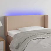 vidaXL vidaXL LED posteljno vzglavje kapučino 93x16x78/88 cm umetno usnje, (20737252)