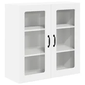 Vidaxl Stenski stekleni omarica LUCCA Bela 80 x 31 x 80 cm