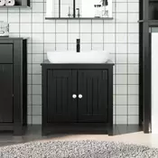 Vidaxl vidaXL BERG omarica za umivalnik črna 60x34x59 cm borovina