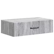 vidaXL Stenska stranska miza Siva Sonoma 59 x 34,5 x 17 cm
