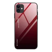 HURTEL Gradient Glass etui pokrowiec nakładka ze kaljenega stekla za iPhone 12 mini črno-rdeče