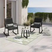 Bessagi Garden Set Za Balkon Mathilda, 3-Delno, Črna, Zelena
