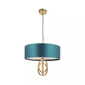 Endon 95220 - Luster na lancu 3xE27/10W/230V precnik 60 cm plava/mesing