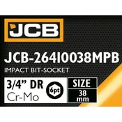 JCB Nastavak BIT udarni 3/4 38mm 6-šesterokutan Cr-Mo KLJUC nastavljiv