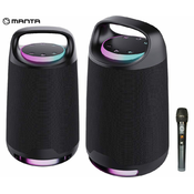 Manta SPK330B OTUS prijenosni KARAOKE zvucnik, BT 5.3, 120W, TWS, baterija, RGB LED, + mikrofon, crn