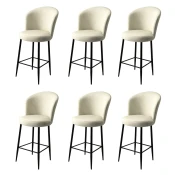 Hanah Home Set 6 barskih stolica Alte Krem-Crni