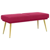 Vidaxl Dvojna klop Vinorodna rdeča 120 x 45 x 46 cm Žamet