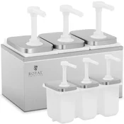 Royal Catering Trojni dozirnik za omake s črpalko iz nerjavečega jekla, 3 x 2 l, (21389585)