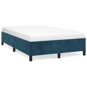 Vidaxl Posteljni okvir brez vzmetnico temno modra 120x190 cm žamet