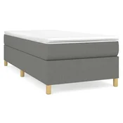 Vidaxl Posteljni okvir z vzmetmi temno siv 80x200 cm blago