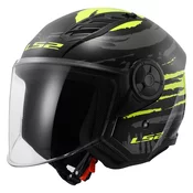 Otvorena motociklistička kaciga LS2 OF616 Airflow II Brush crno-fluo žuta