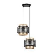 Luster na sajli GABI 2xE27/60W/230V zlatna/crna precnik 30 cm