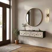 Hanah Home komoda Moka 120, 120 cm, antracit / travertin / srebrna