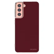 Silikonski prozorni ovitek za Samsung Galaxy S21 5G G991B - Burgundy red