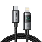 slomart Kabel Joyroom S-A16 Pro Prism Series 30W USB-C - Lightning z zaslonom 1,2m - črn