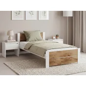 Postelja IKAROS DOUBLE 80 x 200 cm, bela/artisan hrast Posteljno dno: Z lamelno posteljno dno, Vzmetnica: Vzmetnica Coco Maxi 20 cm