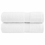 shumee Premium kopalne brisače 2 kosa bela 100x150 cm 600 gsm bombaž