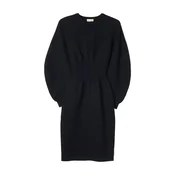 GOBI Cashmere Obleka Cashmere Sculptural Dress črna