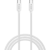 Kabel Verbatim Essentials Sync & Charge USB-C moški–USB-C moški - 3 m, 100 W, bel (32409)