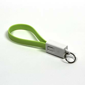 Logo Kabel USB (2.0), USB A moški - microUSB moški, 0,2 m, svetlozelen, blister, obesek za ključe