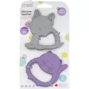 Melii Teethers grizalo Bulldog & Cat 2 kos