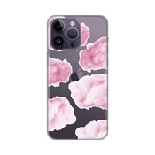 Silikonska maska za iPhone 14 Pro Max 6.7 Pink Clouds Print Skin providna