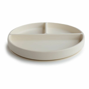 Mushie krožnik silikonski deljeni Ivory
