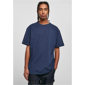 Heavy oversized T-shirt in dark blue color