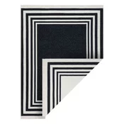 eoshop Preproga TWIN 22990 Okvir z vzorcem, bombaž, dvostranski, okolju prijazno obrobljanje - črna/krem ( - Velikost: 80x300 cm)
